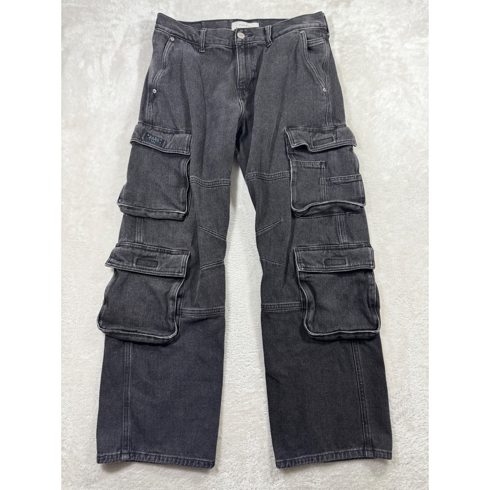 PacSun Mens Baggy Cargo Multi Pocket Black Jeans 30x30 Meas: 32x29